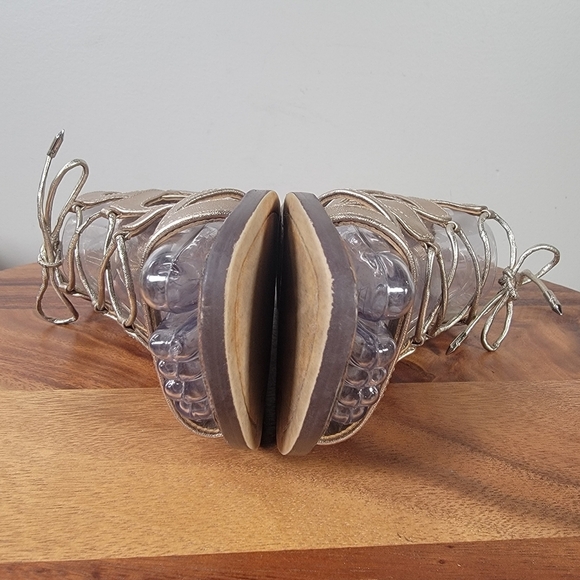 Sam Edelman Gemma Gold Strappy Sandals Size 6 Gladiator Metallic Casual Summer - Picture 5 of 10